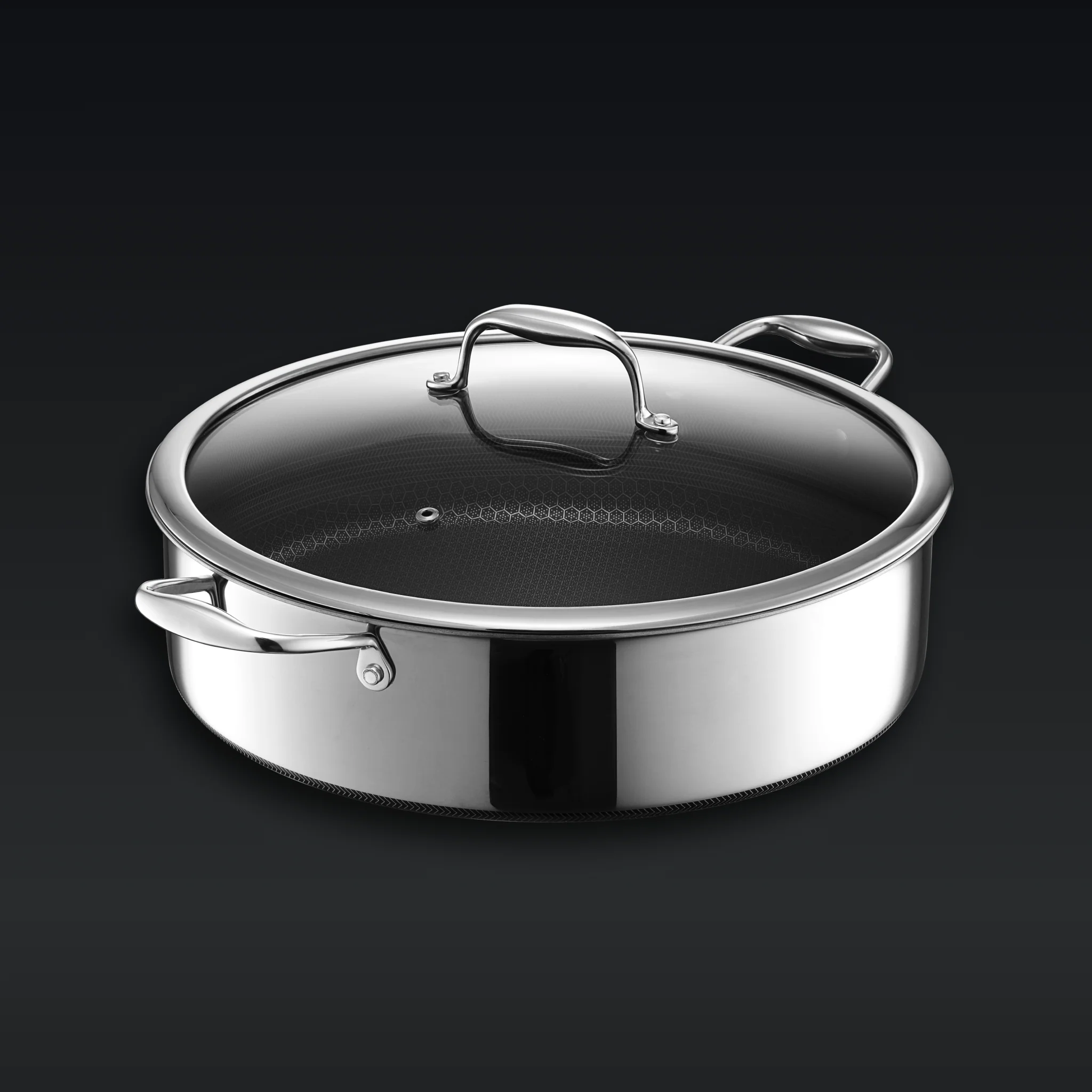 Hybrid Deep Sauté Pan/Chicken Fryer with Lid, 7-Qt