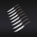 Damascus Steel Steak Knife Set, 8-pc (Espresso)
