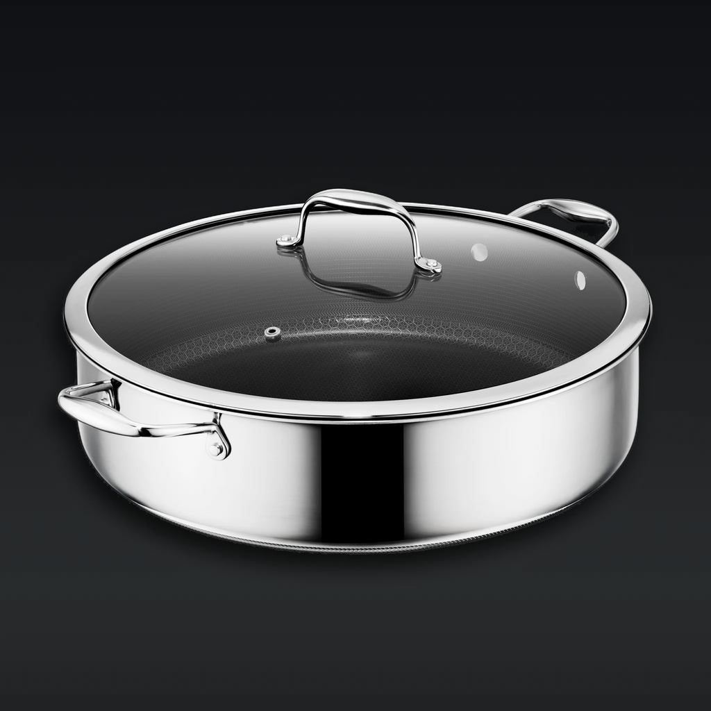 Hybrid Deep Sauté Pan with Lid, 10-QT